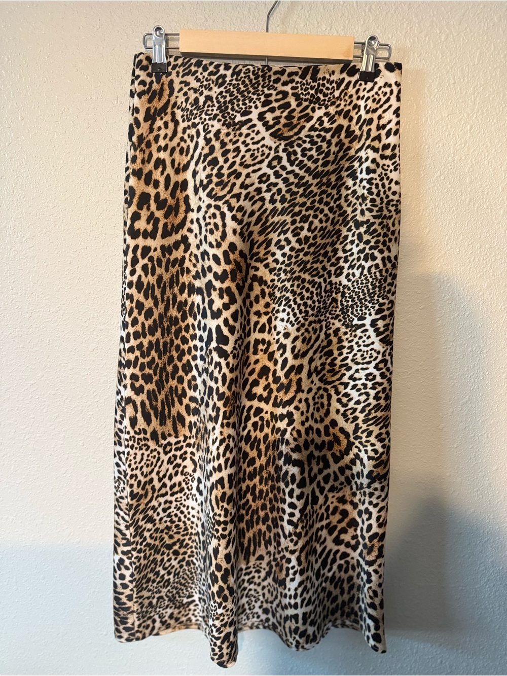 Rachel Zoe Snow Leopard Print midi Skirt - Tan & Black